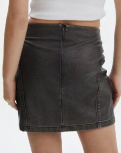 Washed Faux Leather Mini Skirt 24 Washed Faux Leather Mini Skirt -Glassons co raven mini skirt worn black back ss116125pu