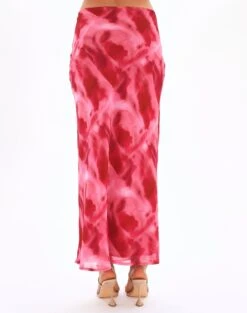 Print Maxi Slip Skirt -Glassons co riley low rise maxi skirt carnation skies back sl102757prt