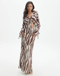 Print Maxi Slip Skirt -Glassons co riley mr maxi skirt umber zebra detail sl102757prt