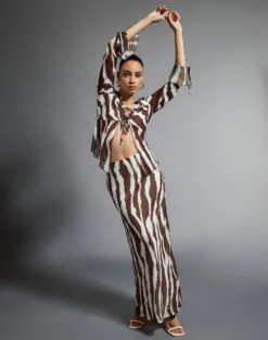 Print Mesh Maxi Skirt -Glassons co riley mr maxi skirt umber zebra front sl102757prt 5