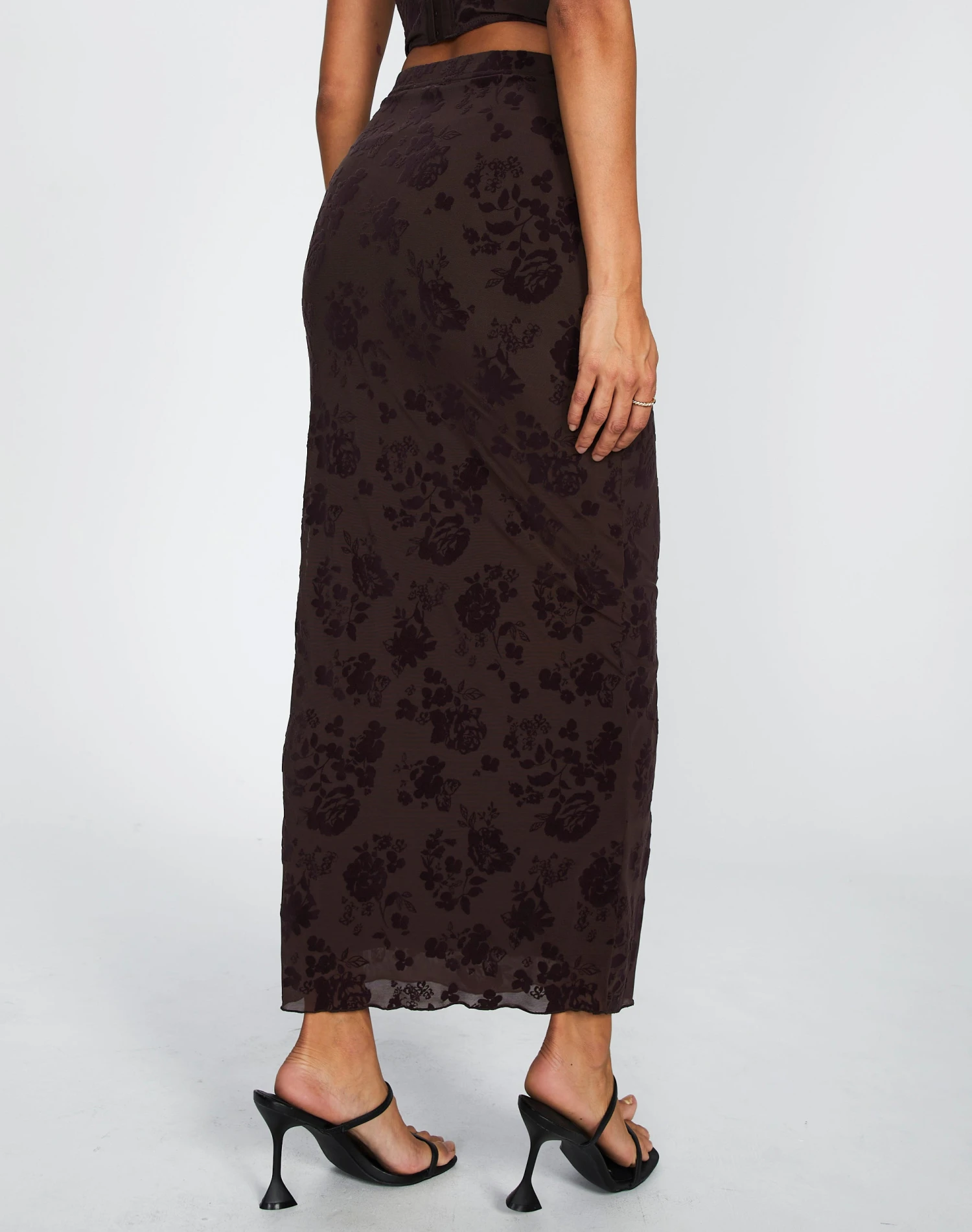 Burnout Mesh Lettuce Trim Midi Skirt 5 Burnout Mesh Lettuce Trim Midi Skirt - Image 3