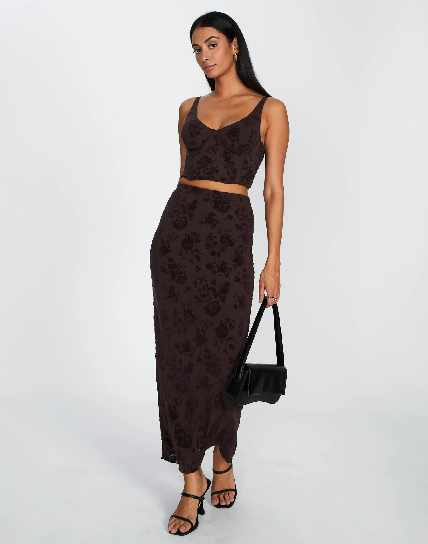 Burnout Mesh Lettuce Trim Midi Skirt 3 Burnout Mesh Lettuce Trim Midi Skirt