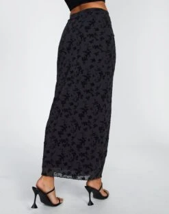 Burnout Mesh Lettuce Trim Midi Skirt 29 Burnout Mesh Lettuce Trim Midi Skirt -Glassons co sabrina burnout mesh maxi vine burnout back sl53303bur