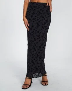 Burnout Mesh Lettuce Trim Midi Skirt 28 Burnout Mesh Lettuce Trim Midi Skirt -Glassons co sabrina burnout mesh maxi vine burnout full sl53303bur