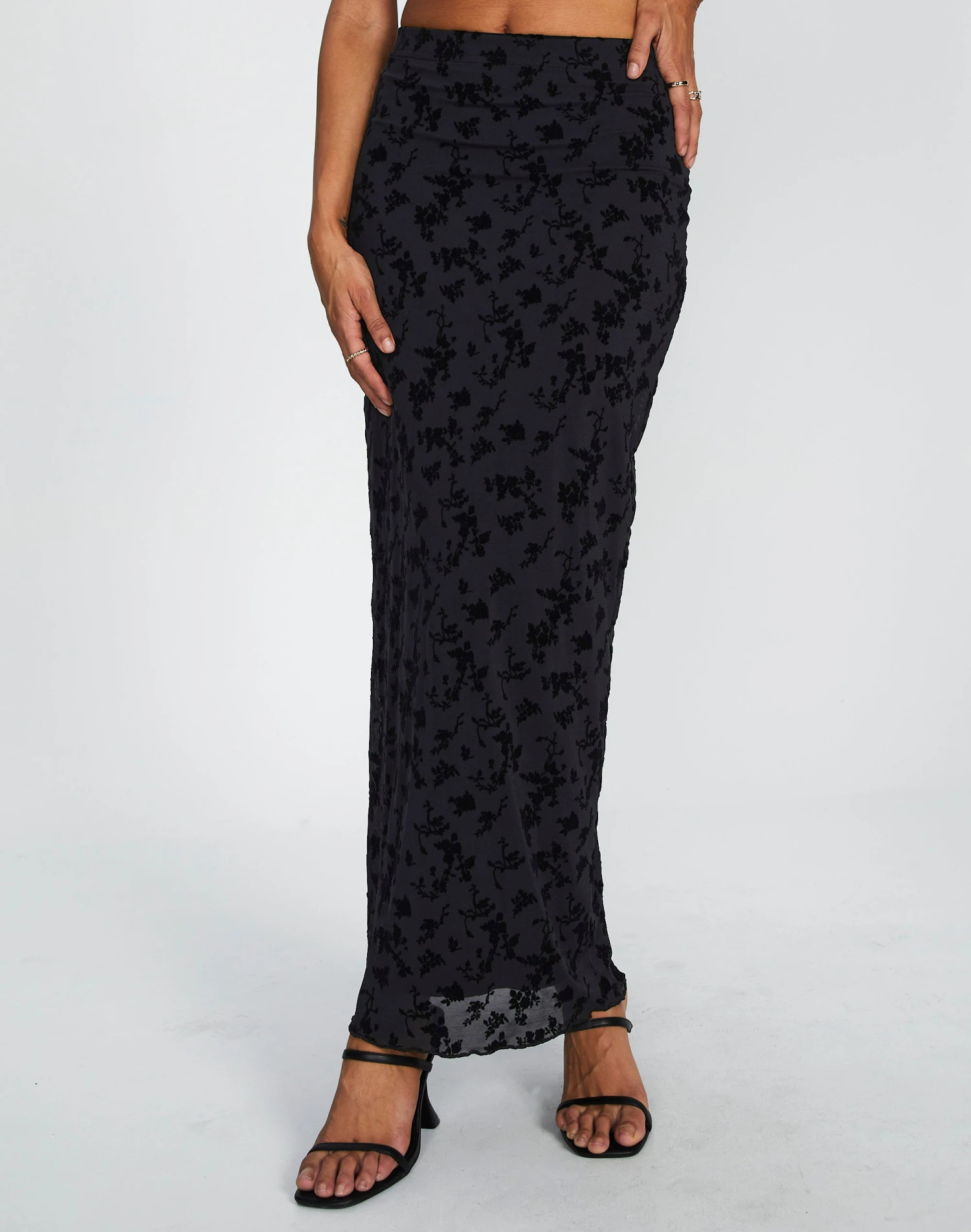 Burnout Mesh Lettuce Trim Midi Skirt 9 Burnout Mesh Lettuce Trim Midi Skirt - Image 7