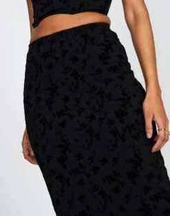 Burnout Mesh Lettuce Trim Midi Skirt 30 Burnout Mesh Lettuce Trim Midi Skirt -Glassons co sabrina burnout mesh maxi vine burnout imageback sl53303bur