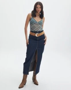 Print Mesh Lettuce Trim Cropped Cami -Glassons co sabrina mesh cami sideline check full tv54660rprt