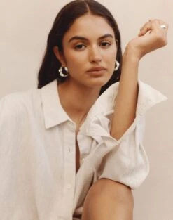 Short Sleeve Linen Blend Shirt -Glassons co t dallas linen shirt head in the sandmilk front bl118882tcd