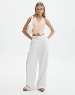 Linen Blend Halter Vest Top -Glassons co tammy vest top fuzzy peaches full bv54786tlin