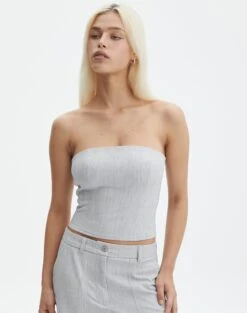 Tailored Strapless Corset Top -Glassons co waverly boob tube top grey marle front bv78094gry 1