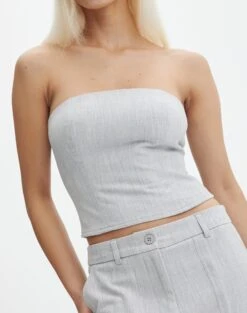 Strapless Stitch Detail Top -Glassons co waverly boob tube top grey marle imageback bv78094gry