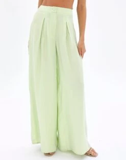High Rise Pinstripe Flare Ponte Pant -Glassons co whippy wide leg pant lucky clover front pw60468cup
