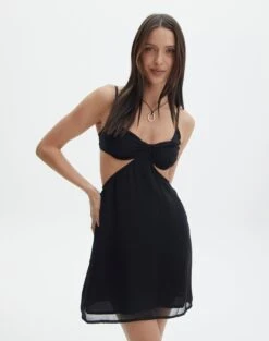 Cupped Cut Out Mini Dress -Glassons collie cupped mini dress black detail ds107273chi