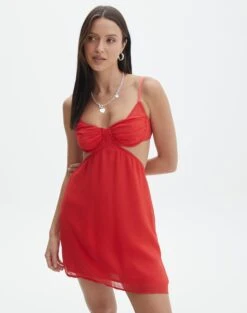 Cupped Cut Out Mini Dress -Glassons collie cupped mini dress mulan red front ds107273chi