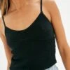 Ribbed Knit Tank -Glassons corinne knit top black front kv80565knt