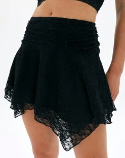 Glassons -Glassons daisy lace mini skirt black full ss89715lac