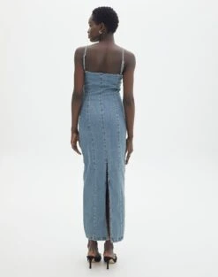 Denim Panelled Maxi Dress -Glassons darcy denim dress athens wash back dl104766dnm