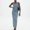 Denim Panelled Maxi Dress