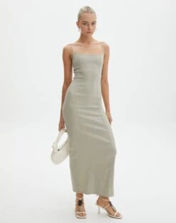 Knit Square Neck Maxi Dress -Glassons darcy square neck dress sea mist front dl104766pln