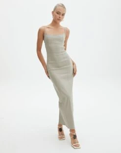 Panelled Maxi Dress -Glassons darcy square neck dress sea mist full dl104766pln