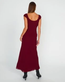 Tie Front Puff Sleeve Maxi Dress -Glassons denver drapey sleeved maxi red chocolate back dl96450peb
