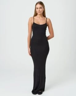 Luxe Lounge Modal Slim Fit Maxi Dress -Glassons didi strappy maxi dress black full dl93109mod