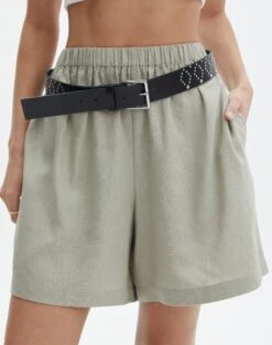 Strapless Denim Midi Dress -Glassons dixie diamond stud pu belt blacksilver front be135427pu