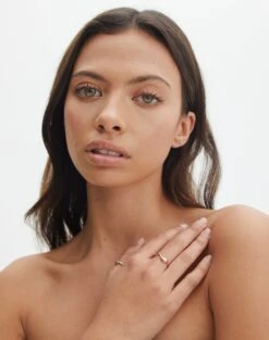 One Shoulder Asymmetric Top -Glassons dora double ring gold front je144663rng 2