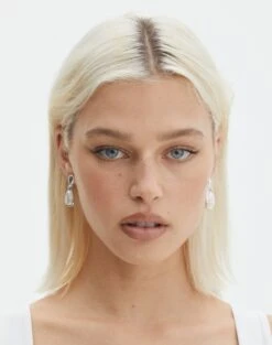 Cargo Denim Mini Skirt -Glassons dreya drop earrings silver front je151209ear 1