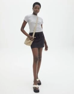 Zip Detail Mini Skirt -Glassons emma cargo mini skirt black front ss123451cot 1