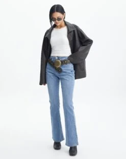 Luxe Lounge Modal Long Sleeve Low Back Bodysuit -Glassons faro jean riley vintage wash front jd119690dnm