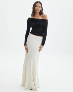 Ruched Off The Shoulder Top -Glassons genie ruche off the shoulder top black full tl124186vis