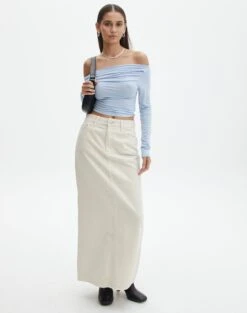 Ruched Off The Shoulder Top -Glassons genie ruche off the shoulder top icecap full tl124186vis