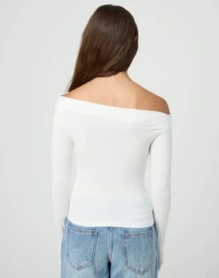 Ruched Off The Shoulder Top -Glassons genie ruched off the shoulder top milk back tl124186vis