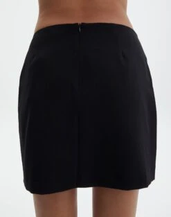 Triple Buckle Mini Skirt -Glassons gia buckle mini skirt black back ss125981pln