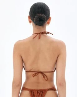 Shimmer Ruched Triangle Bikini Top -Glassons harley halter tri bikini top third place back ga54007shm