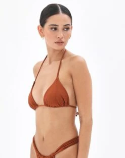 Shimmer Ruched Triangle Bikini Top -Glassons harley halter tri bikini top third place detail ga54007shm