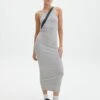 Cotton High Neck Maxi Dress -Glassons harriet high neck grey marle front dl120072cot 1
