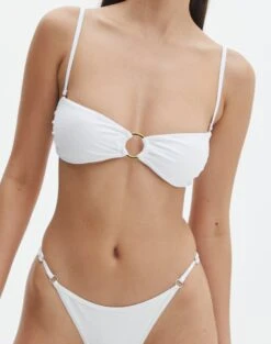 Bandeau Gold Detailed Swim Top -Glassons harvey hardwear bandaue white imageback ga128328rpln