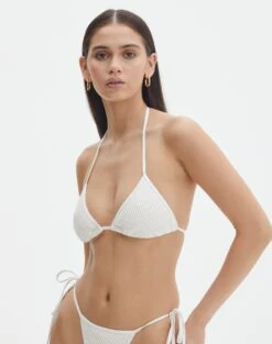 Crochet Triangle Bikini Top -Glassons hayden halter tri bikini top seashell detail ga66466cro