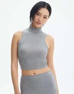 Luxe Lounge Modal Ribbed Long Sleeve Top 33 Luxe Lounge Modal Ribbed Long Sleeve Top -Glassons henderson high neck crop top heather marle front tv83436mod