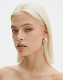 Shimmer Knit Halter Mini Dress -Glassons homer plated half hoop gold front je144634ear 9