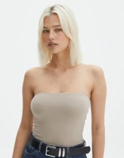 Supersoft Strapless Bodysuit 28 Supersoft Strapless Bodysuit -Glassons honey strapless bodysuit dusty mink front tb145525pch