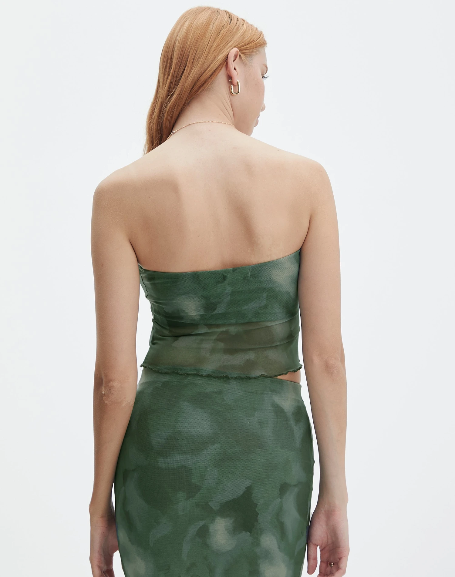 Print Mesh Strapless Top 5 Print Mesh Strapless Top - Image 3