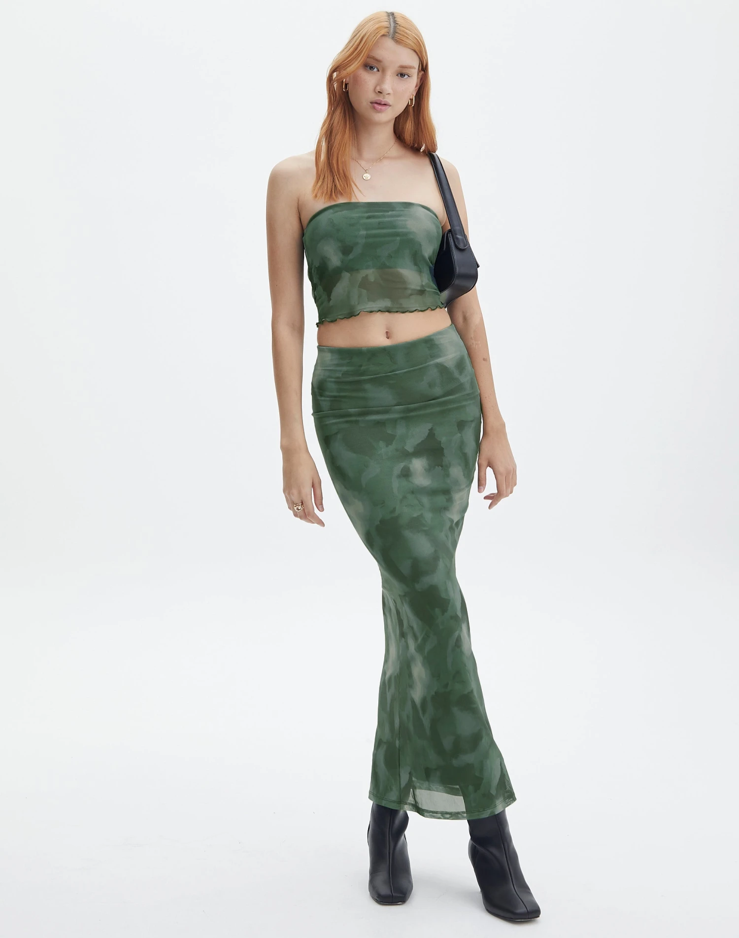 Print Mesh Strapless Top 4 Print Mesh Strapless Top - Image 2