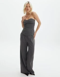 Tailored Strapless Corset Top -Glassons iver tailored corset charcoal detail bv127594pln