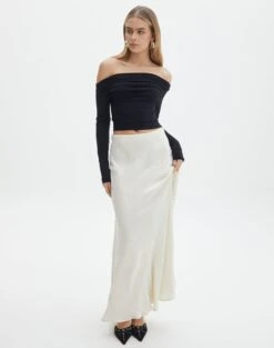 Satin Maxi Skirt -Glassons ivy panelled satin maxi skirt bad to the bone detail sl116240vis