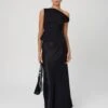 Satin Maxi Skirt 1 Satin Maxi Skirt -Glassons ivy panelled satin maxi skirt black front sl116240vis 1