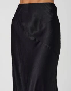 Satin Maxi Skirt -Glassons ivy panelled satin maxi skirt black imageback sl116240vis