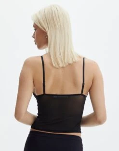 Lace Detail Cropped Cami -Glassons jeronimo lace tank blackblack back tv111894lac